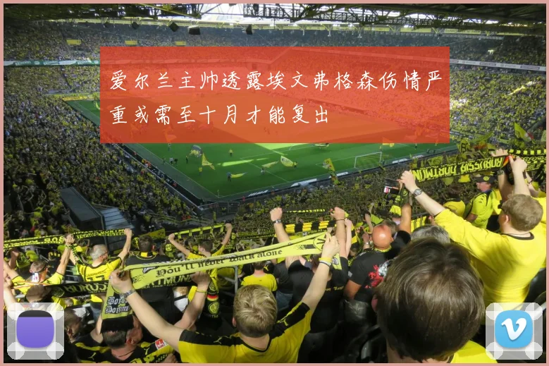 爱尔兰主帅透露埃文弗格森伤情严重或需至十月才能复出